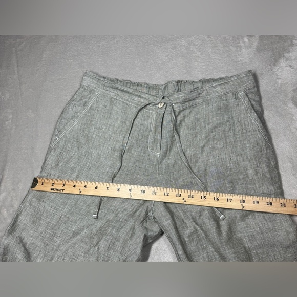 Tommy Bahama Women’s 100% Linen Green Casual Lagenlook Drawstring Pants Medium - Picture 6 of 15